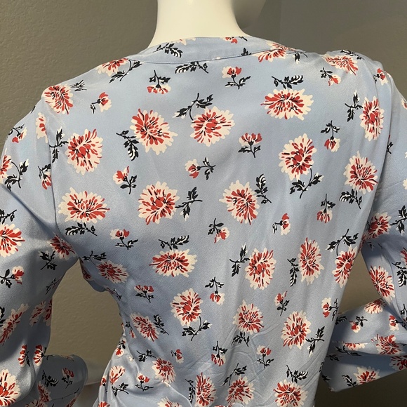 Veronica Beard Women”s Blue & Pink Rowe Floral LS Dress Size 10 - Picture 6 of 13